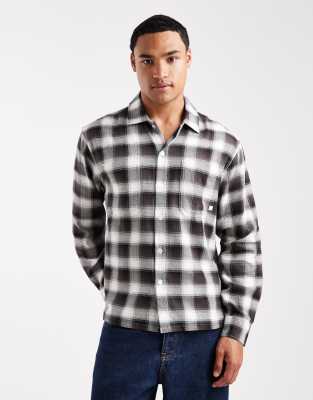 Farah FarahLavelle long sleeve check shirt in black and white - MULTI