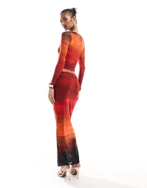 Cleo Metallic Miidi Skirt/Top Set