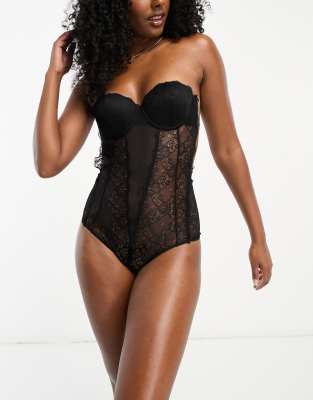Fashion Forms Fashion Forms lace backless strapless body in black