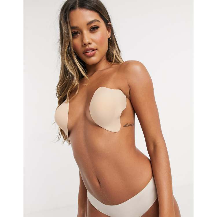 ASOS DESIGN moulded stick on strapless backless bra in beige