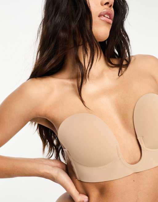 Reggiseno adesivo senza spalline con profondo scollo a u e schiena