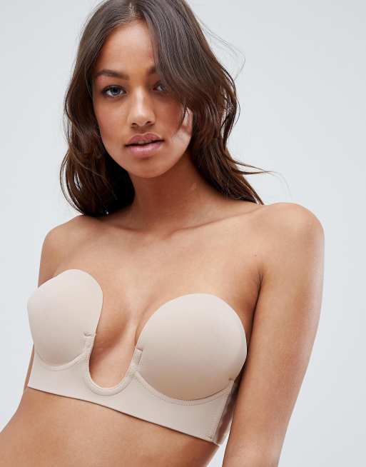 Fashion Forms - Reggiseno adesivo senza spalline con profondo scollo a U e schiena  scoperta