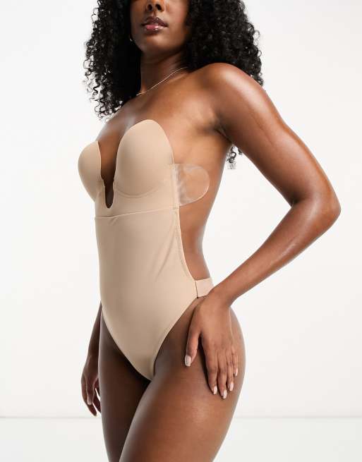 U Plunge Backless Strapless Bodysuit