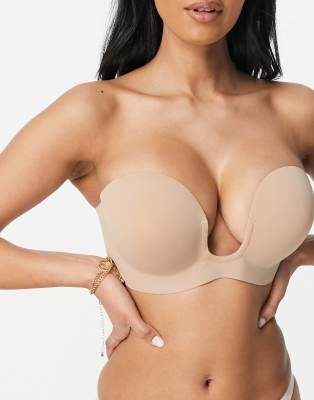 Fashion Forms - Voluptuous U - Reggiseno scollo profondo senza spalline con schiena scoperta, coppa DD-G-Beige