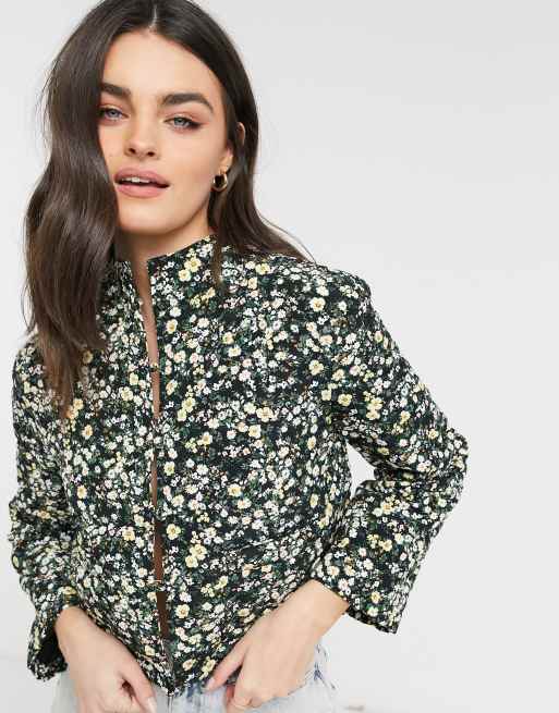 Fashion Union - Afslappet jakke i vatteret blomstermønster - Del af sæt