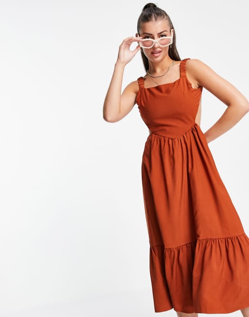 Fashion union low shop back midi dress