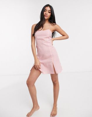 pink cami mini dress