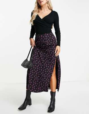 Faela Fairy Print Bias Cut Midaxi Skirt