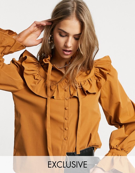 Fashion Union blouse with frill collar