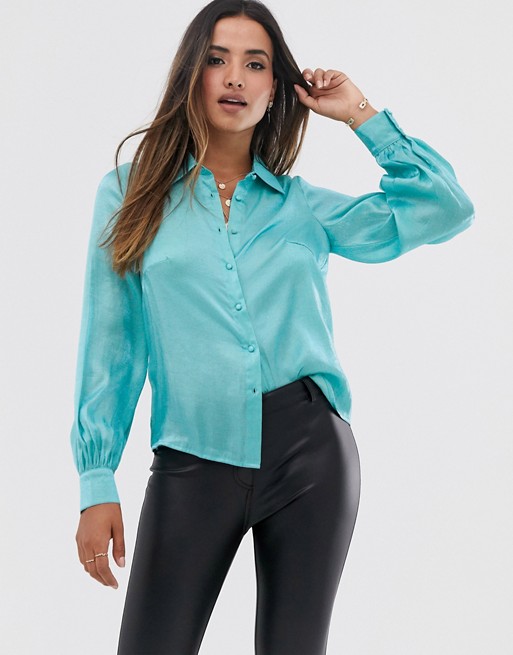 Fashion Union button down shirt in satin | ASOS