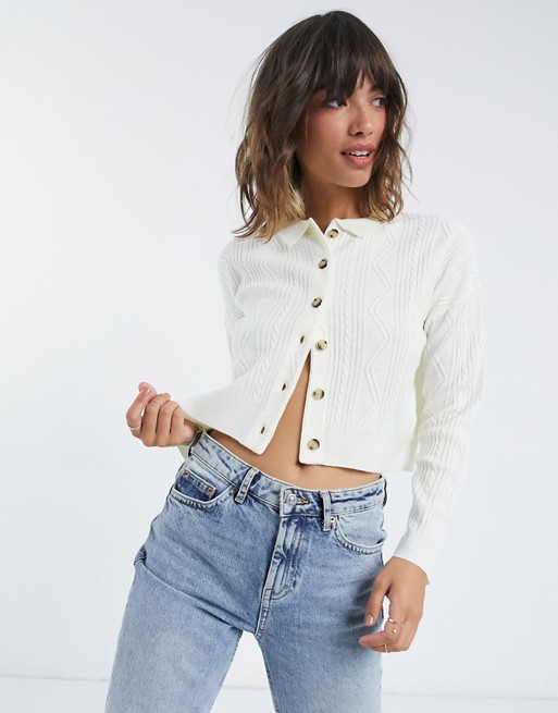 Fashion Union button front jumper with collar co-ord