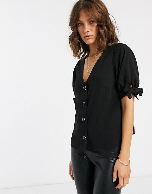 Fashion Union button up top with sleeve detail