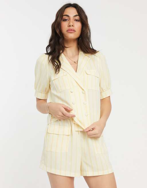 Fashion Union - Chemise à rayures avec double boutonnage croisé (ensemble), 2 de 2