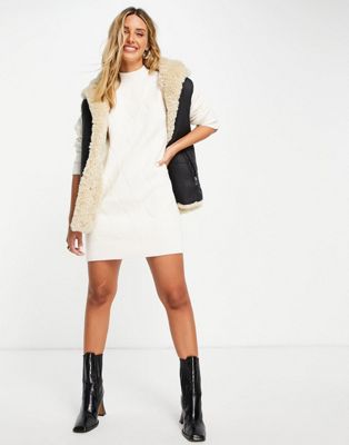 Fashion Union chunky roll neck knitted jumper dress