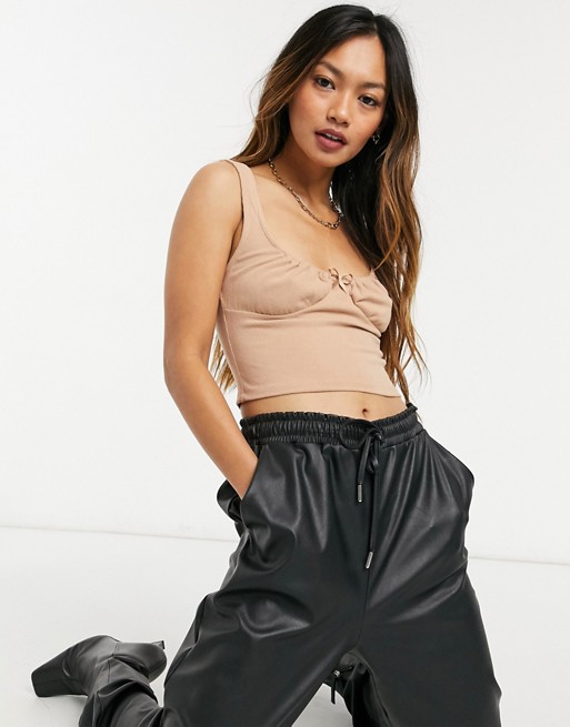 Fashion Union crop top with ruched bust co-ord