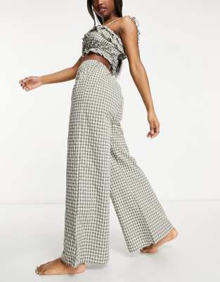 high waist wide leg beach pants 
