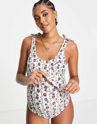 floral maternity swimsuit