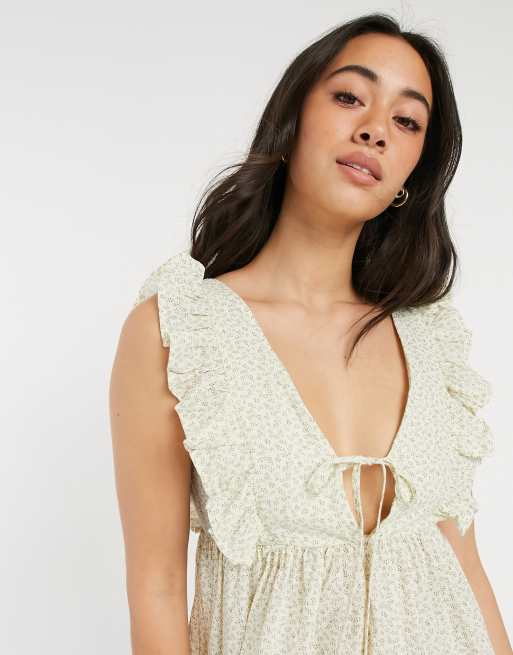 Fashion Union Exclusive mini swing beach dress in ditsy floral print | ASOS