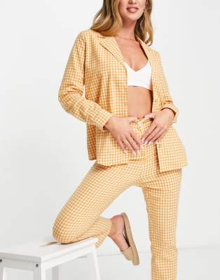 Fashion Union Fashion Union Exclusive oversized shirt co-ord in orange gingham