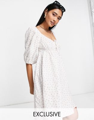 Fashion Union Exclusive smock beach summer dress in ditsy floral