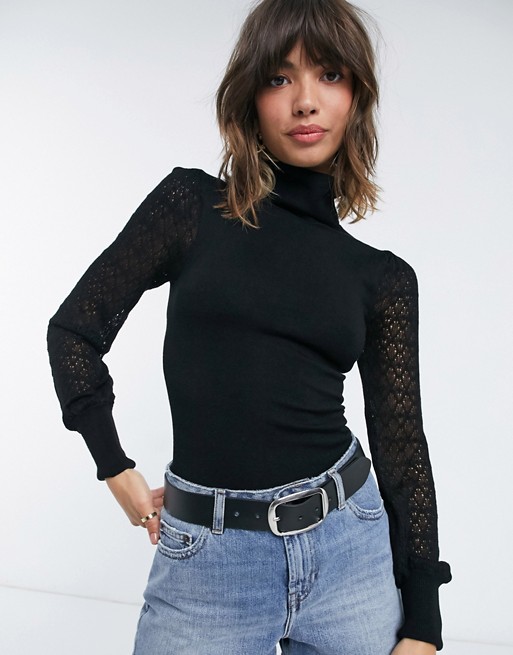 Fashion Union high neck jumper with balloon sleeves