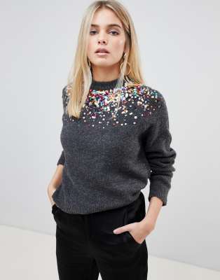 asos sequin jumper