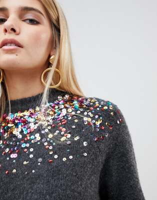 Rainbow glitter sale jumper