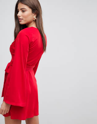 kimono wrap mini dress