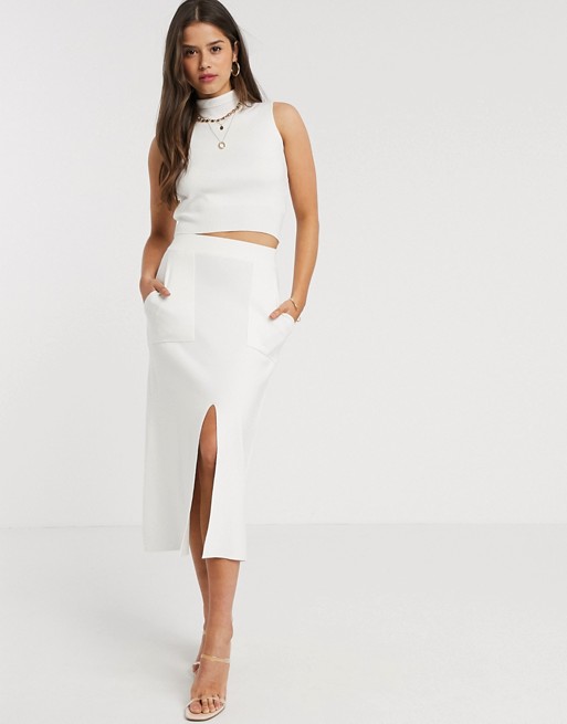 Fashion Union knitted midi skirt with split co-ord