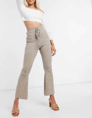 union asos ord trousers drawstring knitted waist