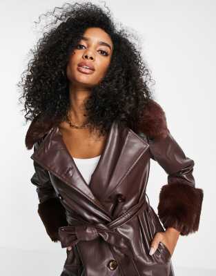 longline brown leather jacket