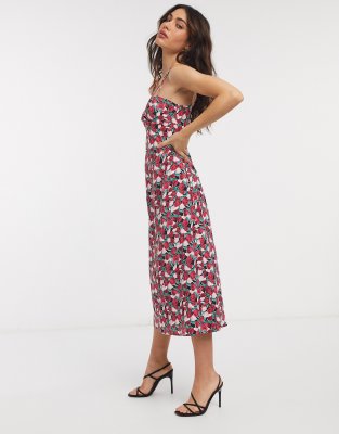 fashion union midi dress in heart print