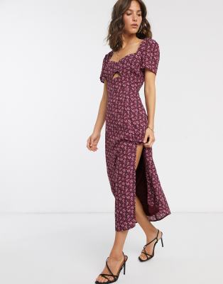 fashion union low back midi dress