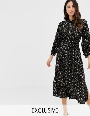 heart print shirt dress