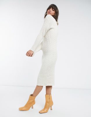 cable knit midi dress