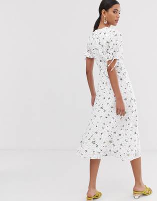 white midi tea dress