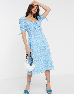 fashion union low back midi dress in spot
