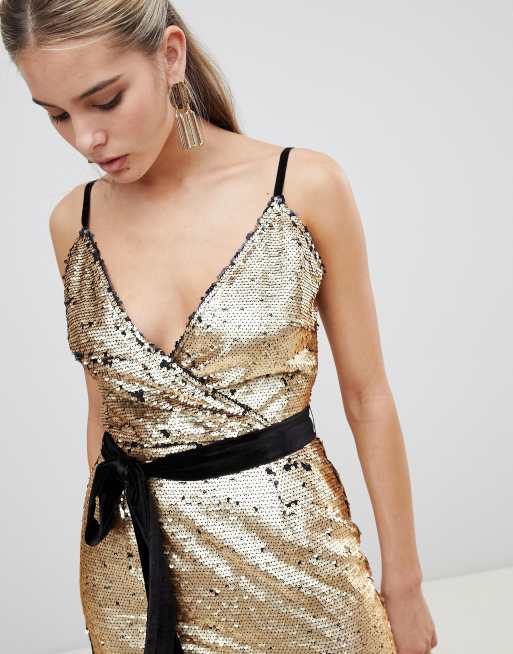 Fashion Union - Mini-wikkeljurk met lovertjes, 3 van 4