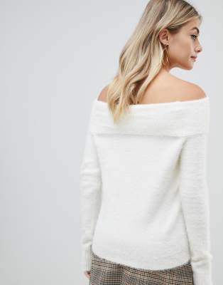 white off shoulder jumper