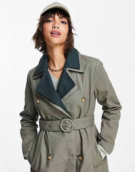 Fashion Union oversized trench coat with double contrast collar | ASOS