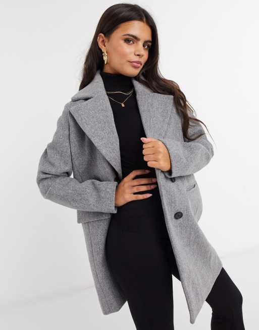 Fashion Union Petite double breasted pea coat