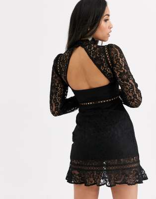 petite black lace dress