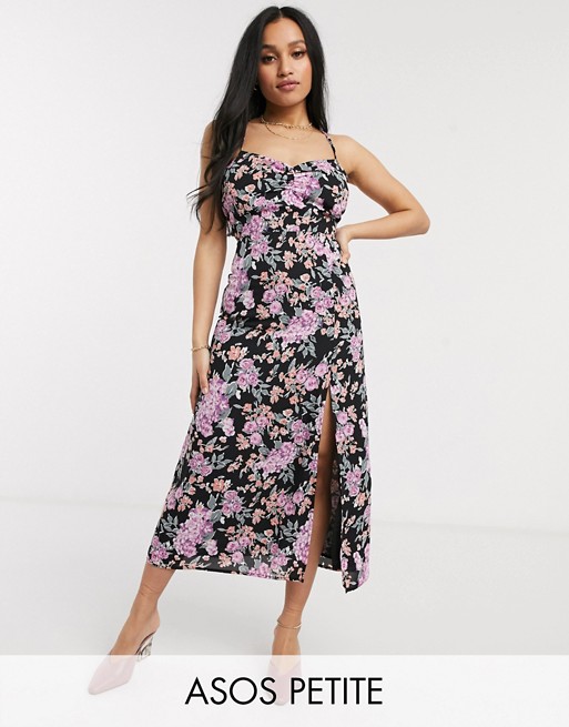 Fashion Union Petite maxi cami dress with tie back in floral