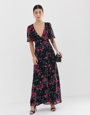 petite maxi wrap dress