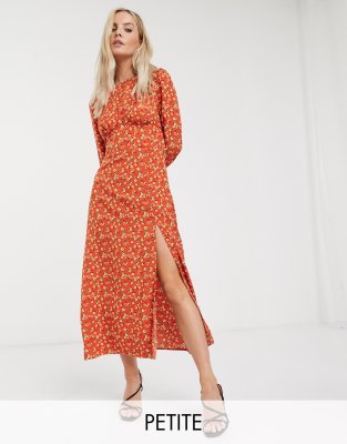 floral petite midi dress