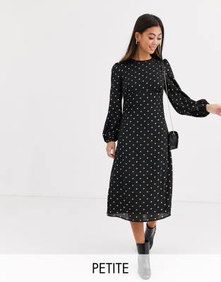 fashion union tall open back midi dress in spot