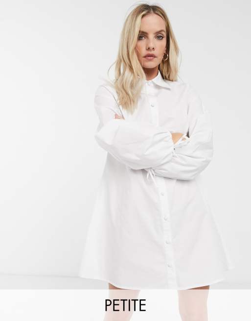 Petite white discount shirt dress