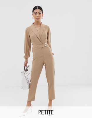 Petite Tuxedo Jumpsuit