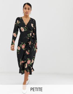 Petite Wrap Midi Dress