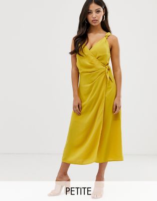 wrap midi dress petite